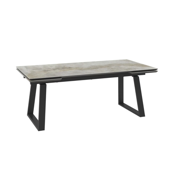 Стол MILANA-200, раздвижной 200(45+45)x98, STONE GOLD PREMIUM CER/ЧЕРНЫЙ